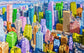 Colorful City (Small) - Blue