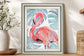 22x26 Flamingo Splash II By Annie Warren - Pink