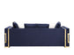 Virrux - Sofa With 6 Pillows - Blue Velvet & Gold