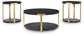 Shylore - Occasional Table Set (Set of 3) - Black / Brass Finish