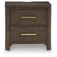 Radkin - Two Drawer Night Stand - Burnished Brown