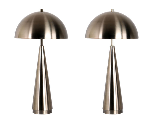 "Brass Taper" Metal Table Lamp (Set of 2) - Antique Brass