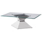 Jenny - Glass Top Stainless Steel Table