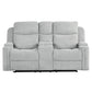 Galya - Motion Loveseat With Console - Light Gray Chenille
