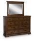 Taffenbrook - Dresser And Mirror - Medium Brown