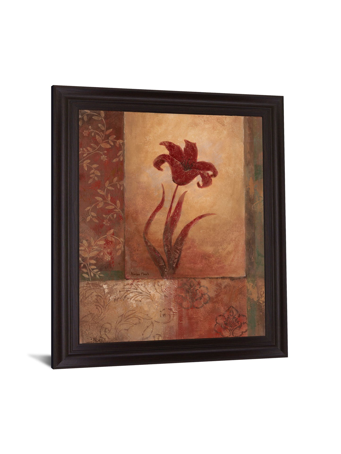 Crimson Blossom Panel - 28" x 34" Framed Wall Art - Red