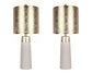 "Luxe Radiance" Ceramic Table Lamp (Set of 2) - Off White / Gold
