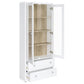Hawthorne - 4-Shelf Glass Door Tall Cabinet With Drawers