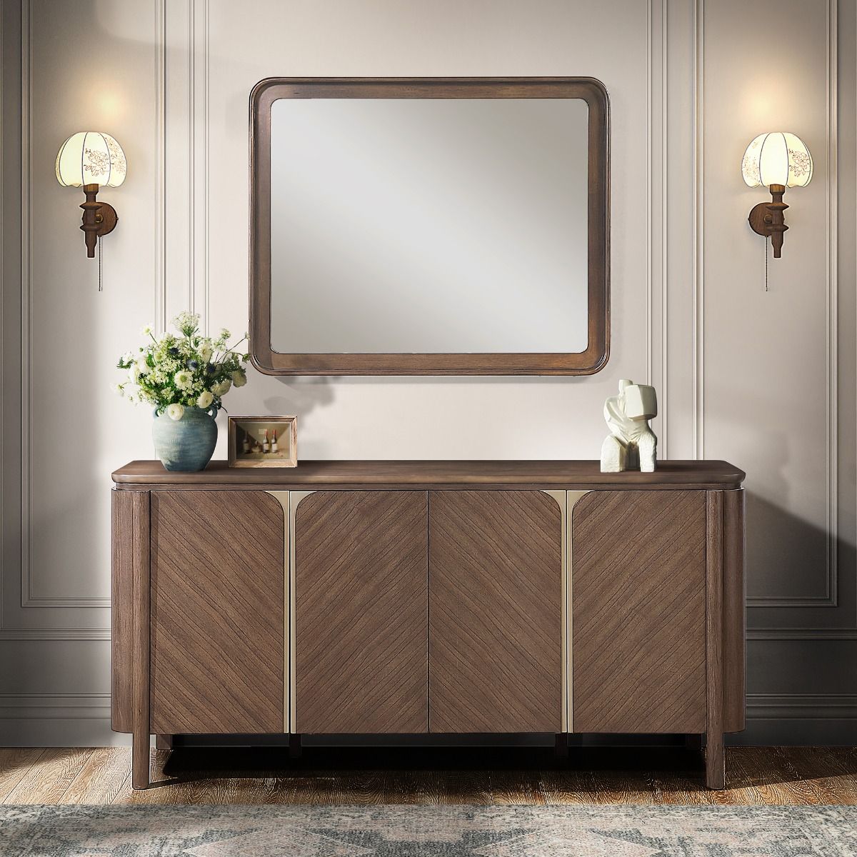 Ouida - Mirror - Brown & Gold