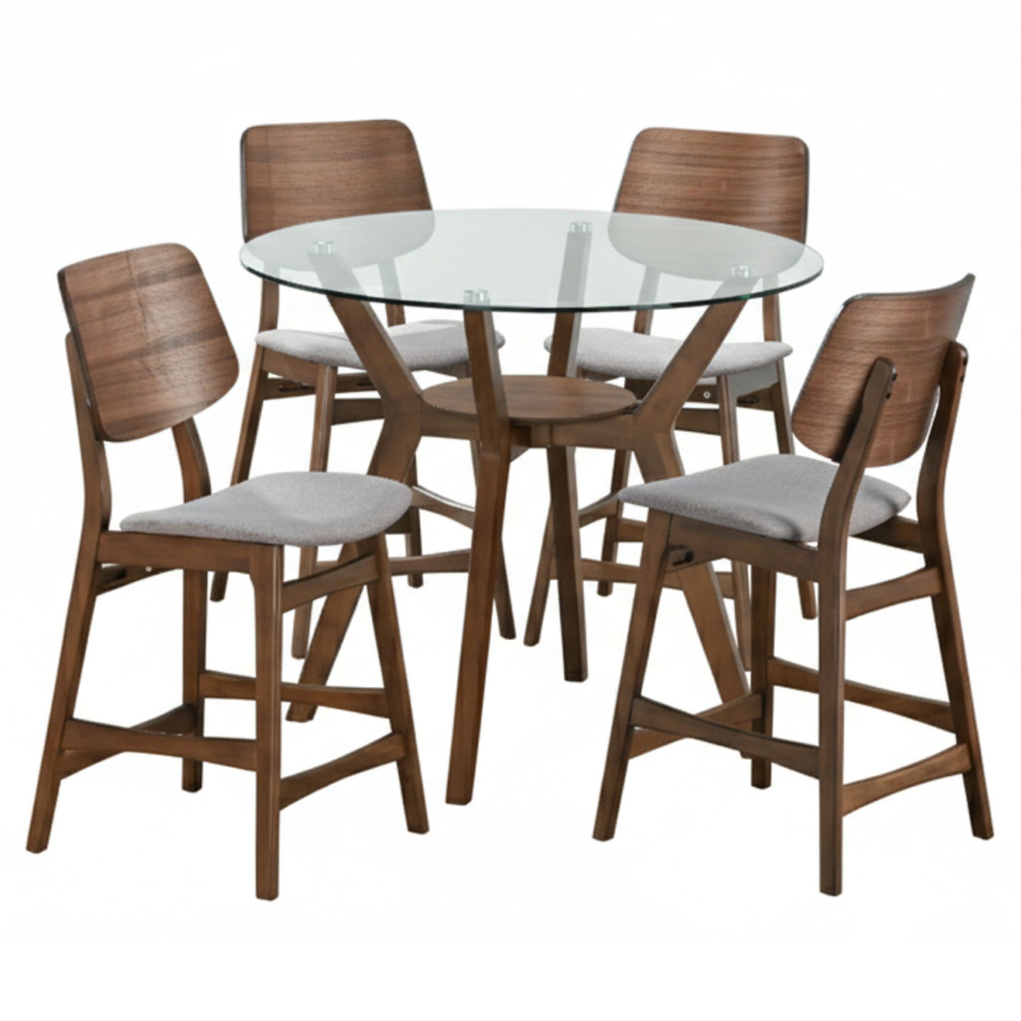 Oscar - Round Glass Counter Table Set