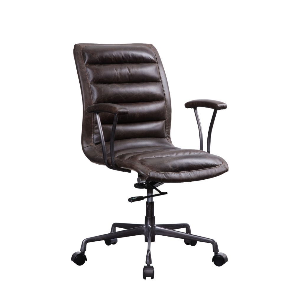 Zooey - Office Chair - Distress Chocolate Top Grain Leather