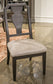 Wickenger - Dining Upholstered Side Chair (Set of 2) - Light Gray / Dark Brown