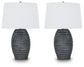 Caronick - Poly Table Lamp (Set of 2) - Antique Silver Finish