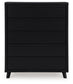 Danziar - Five Drawer Wide Chest - Black