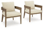 Serene Bay - Arm Chair With Cushion (Set of 2) - Dark Brown / White