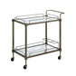 Aditya - Serving Cart - Mirrored & Antique Brass