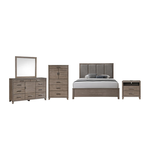 Harrisburg - 6/6 Eastern King 5 Piece Bedroom Set (Bed, Dresser, Mirror, Chest, Nightstand) - Dark Gray
