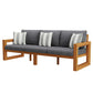 Bristol - Bay Wood Outdoor Sofa With Cushions - Natural / Brown / Gray