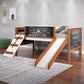 Aurea - Twin Loft Bed With Slide - Cherry Oak & White