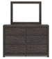 Fraluna - Dresser And Mirror - Charcoal