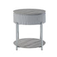 Yukino - End Table - Gray High Gloss & Chrome