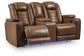 Gruaro - Power Reclining Loveseat With Console / Adjustable Headrest - Amber