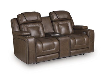 Mestrino - Power Recline Loveseat/Fridge Cooler - Hickory