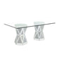 Noralie - 71" X 39" Dining Table - Mirrored & Faux Diamonds