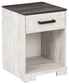 Shawburn - One Drawer Night Stand - Whitewash / Charcoal Gray