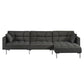 Duzzy - Sectional Sofa - Dark Gray Fabric