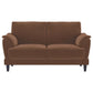 Selma - Velvet Upholstered Crescent Arm Loveseat - Rust
