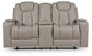 Elevate Edges - Glide Reclining Loveseat With Console - Coin
