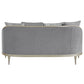 Fernando - Loveseat With 4 Pillows - Gray Chenille & Champagne