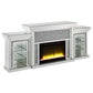 Noralie - Fireplace With LED - Mirrored & Faux Diamonds