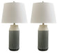 Afener - Ceramic Table Lamp (Set of 2) - Blue / Beige