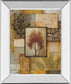 Red Tree Patch - Mirror Framed Print Wall Art - Gold