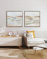 "Serene Horizons I" Hand-Embellished Canvas In Frame - Gray / Orange / Blue