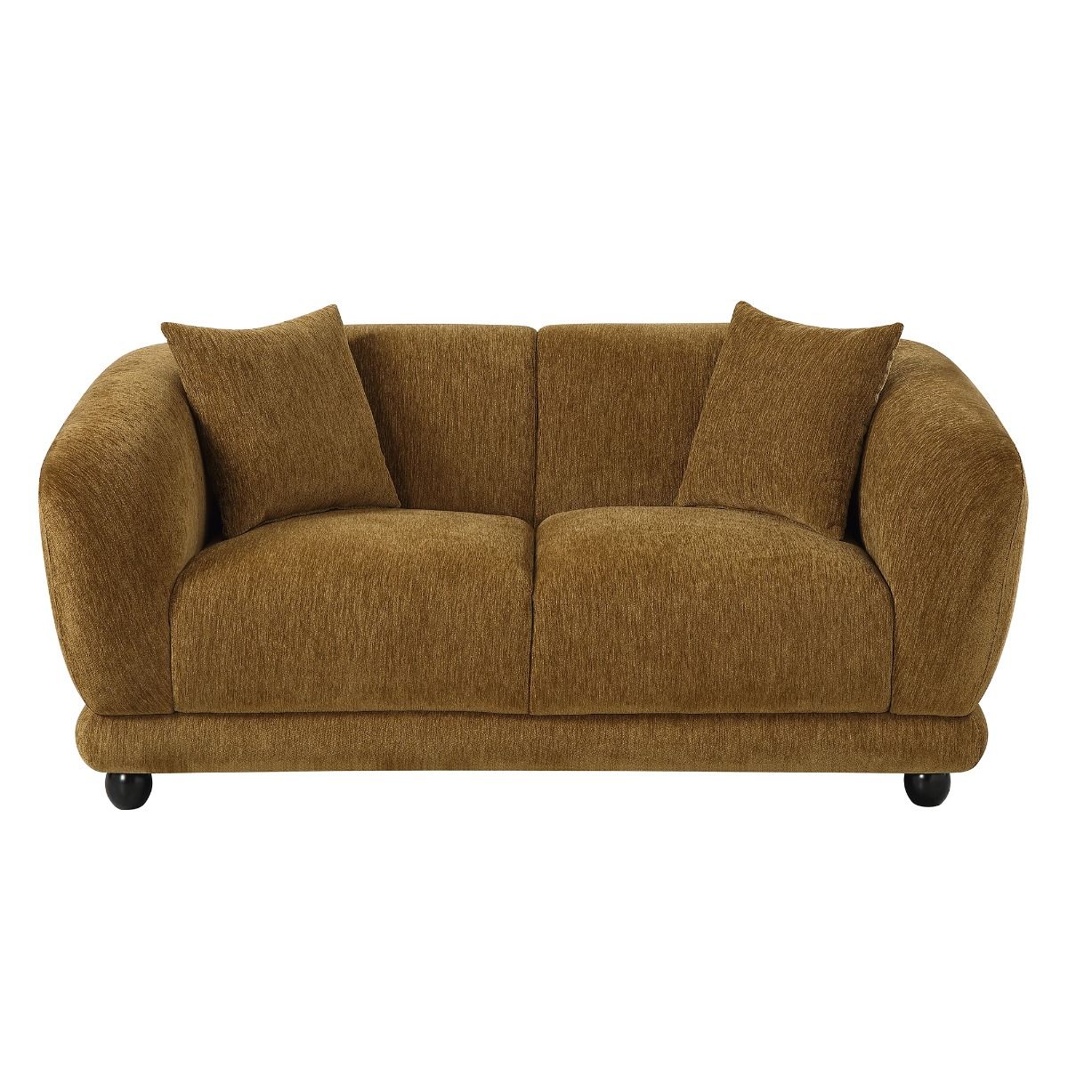 Lennox - Loveseat With 2 Pillows - Brown Chenille