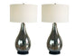 Smoke Pearl Essence Glass & Metal Table Lamp (Set of 2) - Smoke Pearl / Matte Black