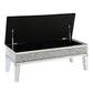 Noralie - 19" Bench With Storage - Mirrored & Faux Diamonds