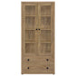 Hawthorne - 4-Shelf Glass Door Tall Cabinet With Drawers