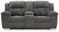 Frohn - DBL Reclining Loveseat With Console - Graphite - Fabric