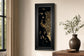 18x42 Gilded Peacock Triptych I By Jennifer Goldberger - Black
