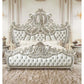 Sandoval - Eastern King Bed - Beige Synthetic Leather & Champagne
