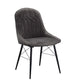 Abraham - Side Chair Set of 2) - Dark Gray Fabric & Black
