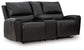 Glossmore - Reclining Loveseat With Console - Black