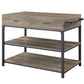 Macaria - 36" Kitchen Island - Rustic Oak & Black