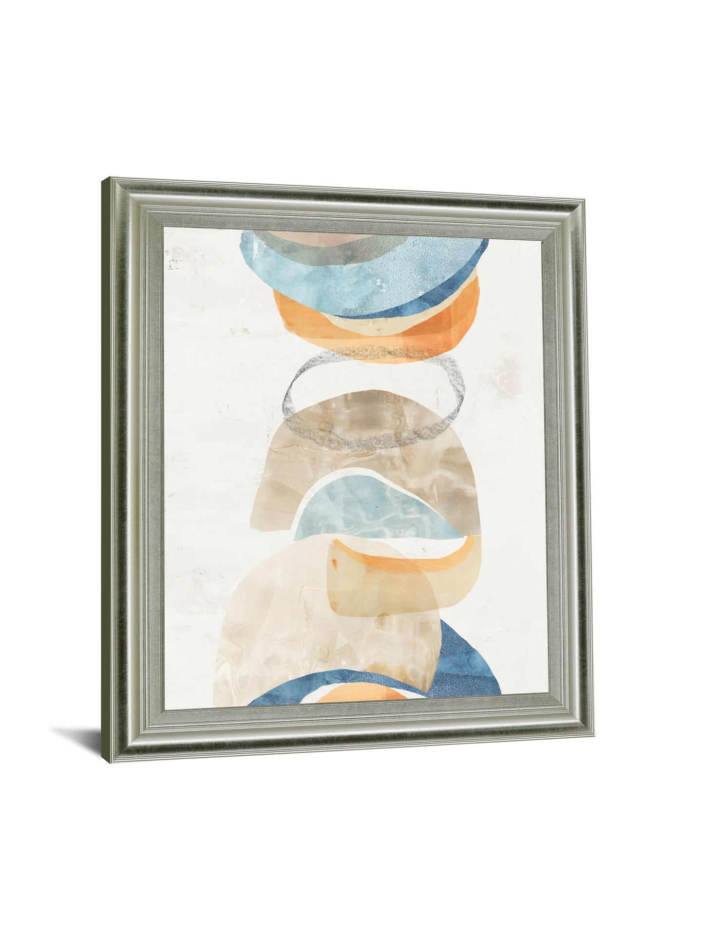 Stacked Aurora - 28" x 34" Framed Wall Art - Beige