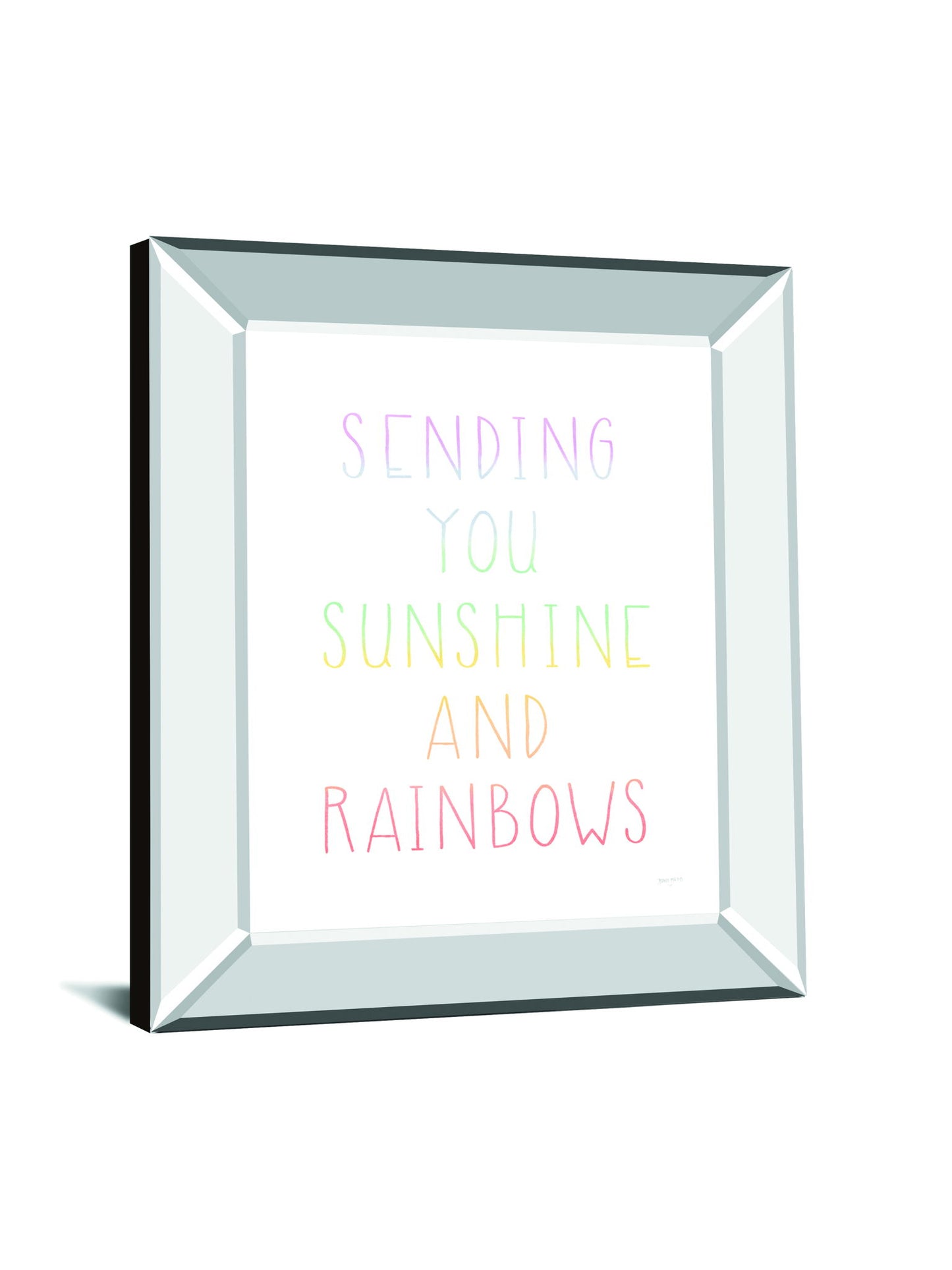 Lets Chase Rainbows VI By Jenaya Jackson - Mirror Framed Print Wall Art - White