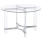 Keeling - 5 Piece Round Glass Top Acrylic Dining Set - Chrome